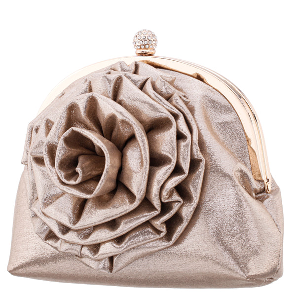 Black Satin Clutch | Couture Evening Bag & Bridal Purse Grande / Gold