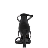 DOREAN-Womens Black Satin Dressy Sandal