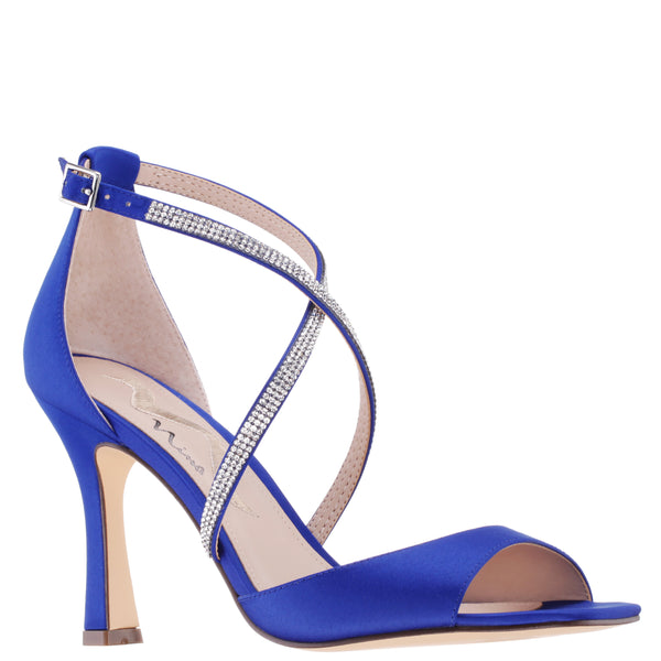 Womens Dorean Electric Blue Satin Dressy Sandal