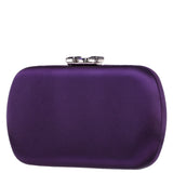 BETZY-EGGPLANT 
SATIN MINAUDIERE WITH CHUNKY CRYSTAL CLASP