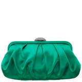 CONCORD-OASIS PLEATED FRAME CLUTCH WITH CRYSTAL CLASP