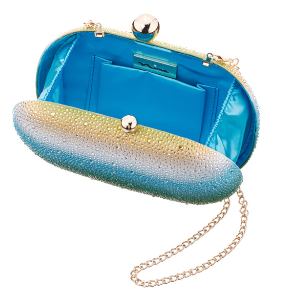 CRISS-BLUE CRYSTAL OMBRE MINAUDIERE