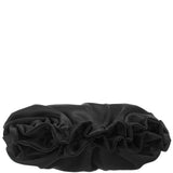 CRISTY-BLACK SATIN GATHERED CROSSBODY POUCH BAG
