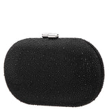 DALLY-BLACK ALLOVER CRYSTAL OVAL MINAUDIERE