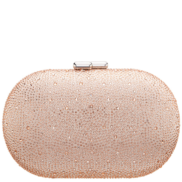 DALLY-PEARL ROSE ALLOVER CRYSTAL OVAL MINAUDIERE