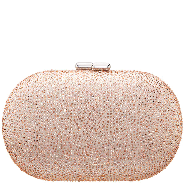 DALLY-PEARL ROSE ALLOVER CRYSTAL OVAL MINAUDIERE