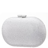 DALLY-SILVER ALLOVER CRYSTAL OVAL MINAUDIERE