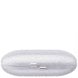 DALLY-SILVER ALLOVER CRYSTAL OVAL MINAUDIERE