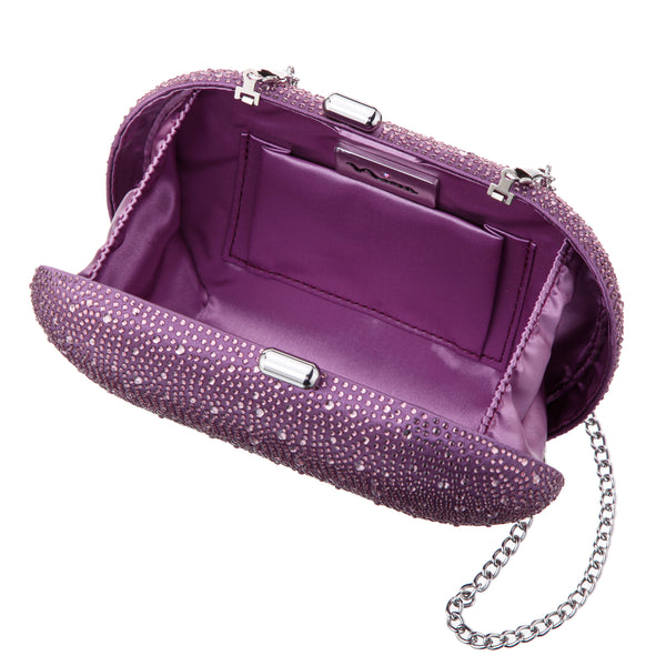 DALLY-VIOLET
ALLOVER CRYSTAL OVAL MINAUDIERE