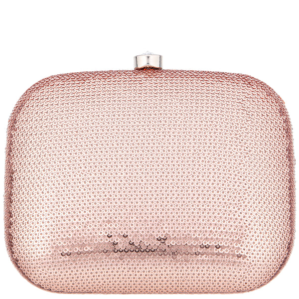 GETTY-ROSE GOLD 
SEQUIN MINAUDIERE