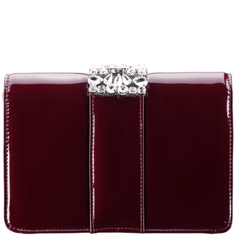 Womens Kaia Red Patent PU/Glass Crystal Clutch | Nina Shoes