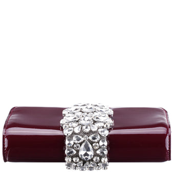 Womens Kaia Red Patent PU/Glass Crystal Clutch | Nina Shoes