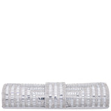 MADELINE-SILVER BEADED CRYSTAL FLAP CLUTCH