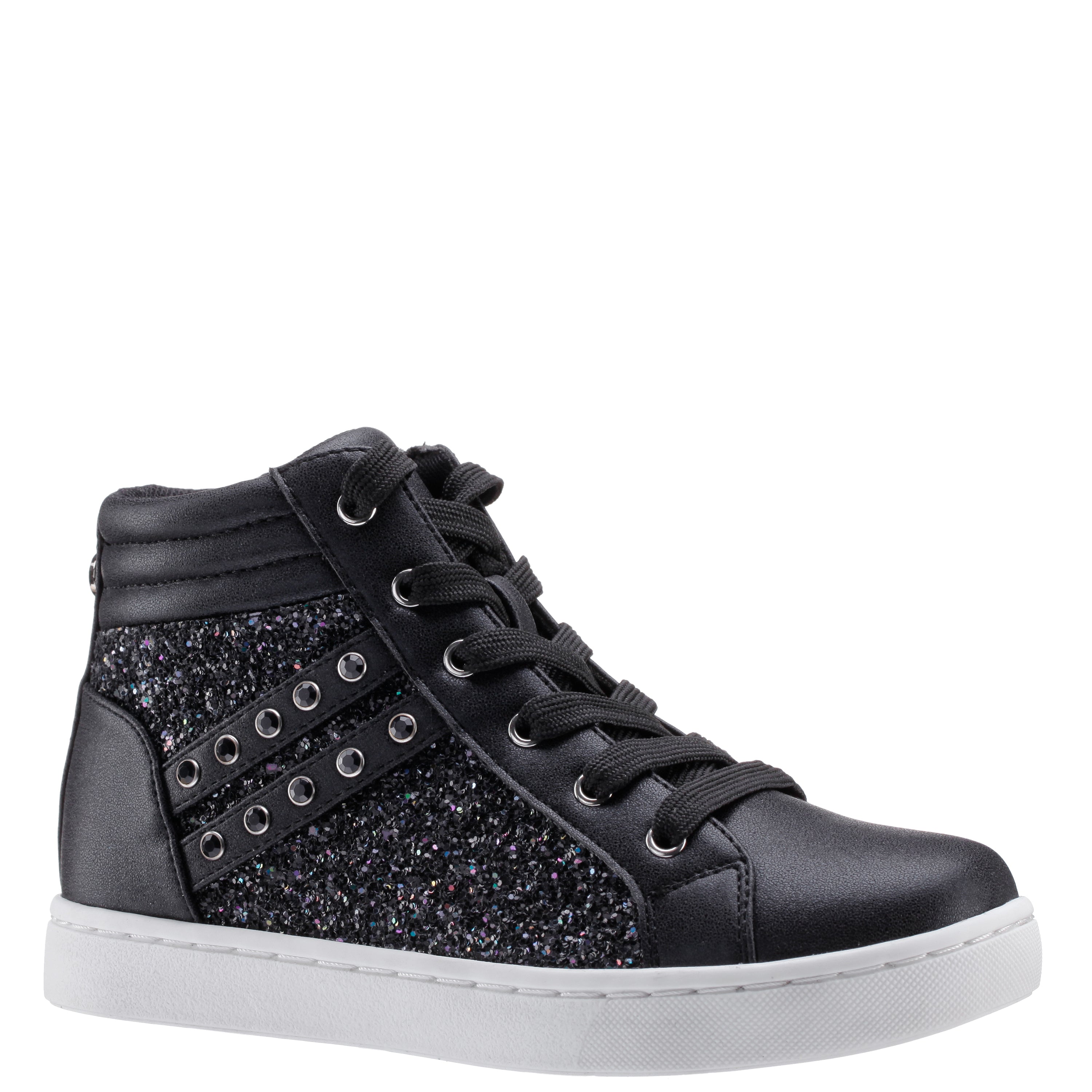 Sneakers Girls Black Glitter Trainers Girls Black Glitter Sneakers