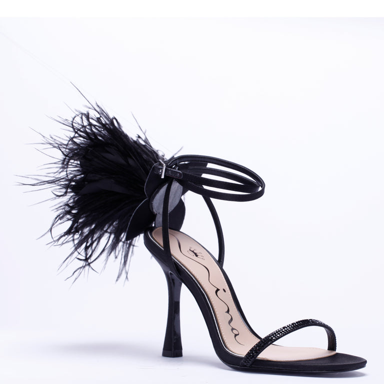black luster satin/feather