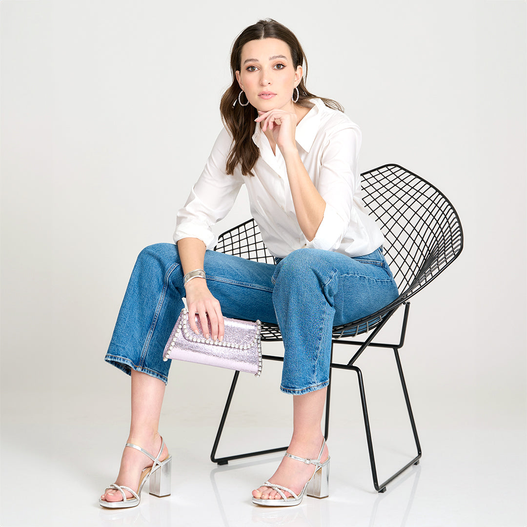 Womens Steven Grey Crystal High-Heel Platform Sandal On A Womens Steven Grey Crystal High-Heel Platform Sandal On A