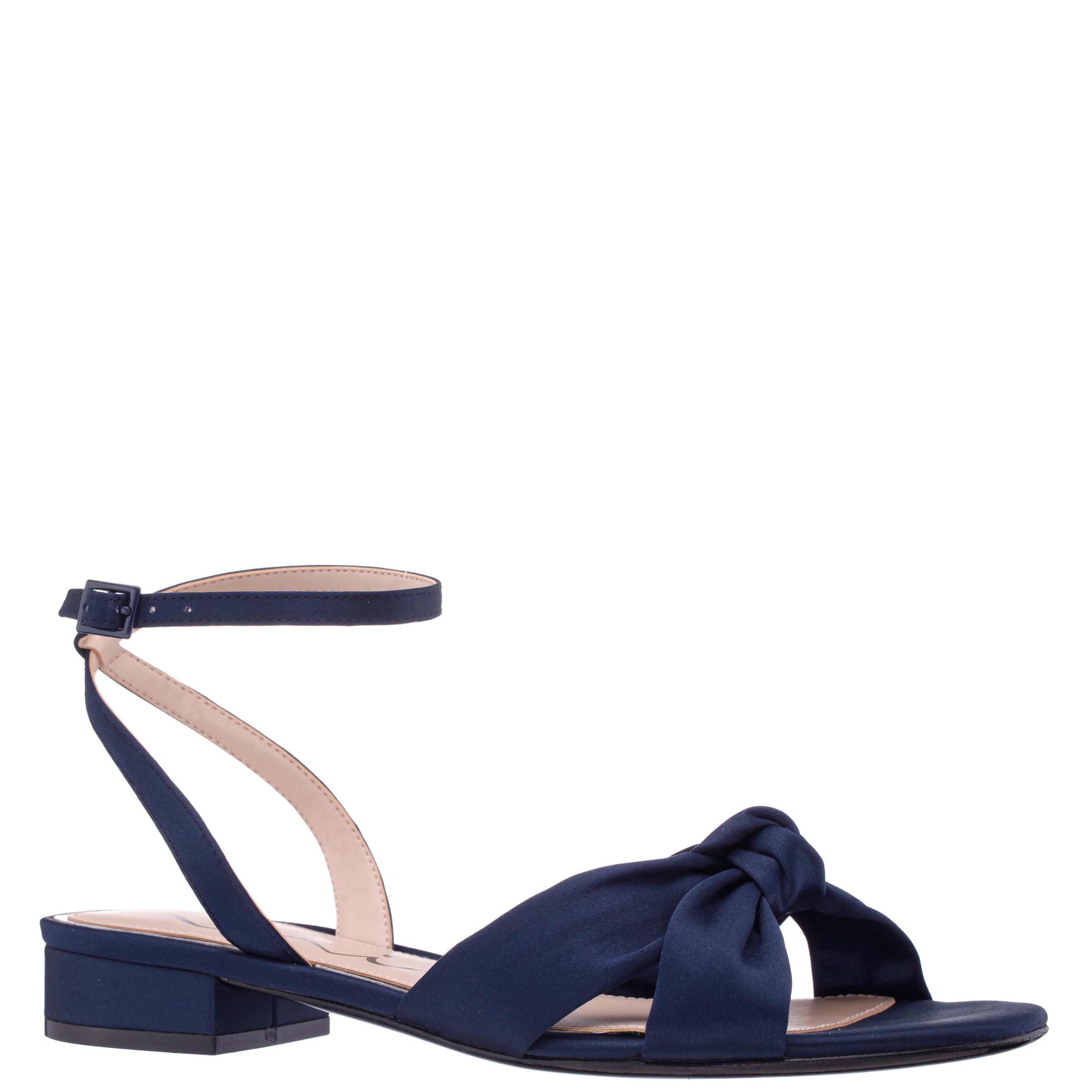 ladies navy blue dress sandals Satin Navy Blue Flower Stiletto Heel Dress Sandals for Women