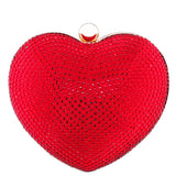 AMORIE-RED ROUGE CRYSTAL HEART-SHAPED MINAUDIERE