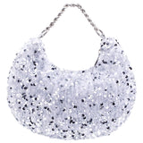 ANDIE-SILVER SEQUIN SMALL HOBO BAG