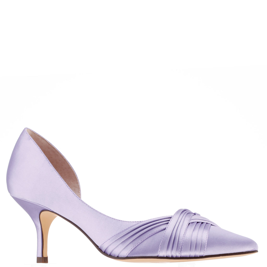 Womens Contesa Royal Lilac Satin Peep-toe D'orsay Mid-heel Dressy Pump |  Nina Shoes