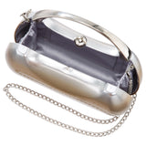 BRANDO-SILVER GOLD MINAUDIERE WITH METAL HANDLE