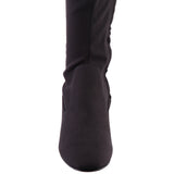 CINTIA2-BLACK  STRETCH JEWELED LOW-BLOCK HEEL DRESS BOOT