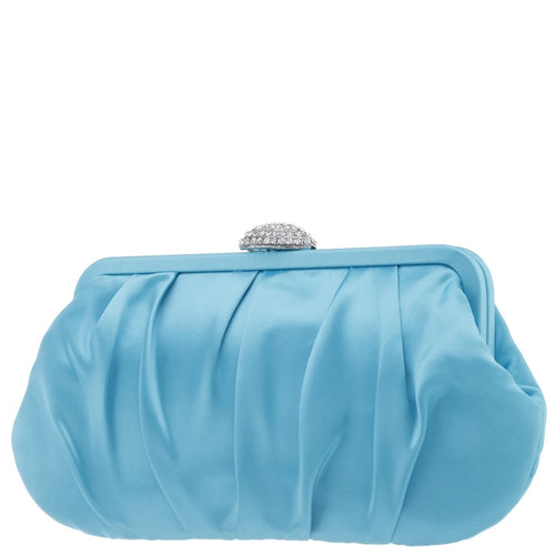 CONCORD-CIELO PLEATED FRAME CLUTCH WITH CRYSTAL CLASP