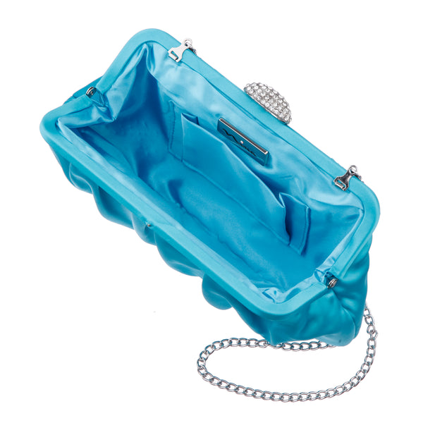 CONCORD-CIELO PLEATED FRAME CLUTCH WITH CRYSTAL CLASP
