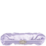 CONCORD-ROYAL LILAC PLEATED FRAME CLUTCH WITH CRYSTAL CLASP