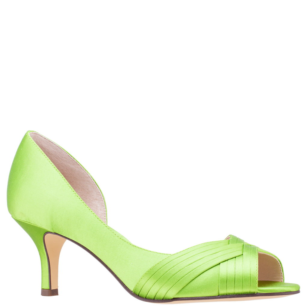 Vintage Lime Green Shoes, Size 7 1/2 / Plain Low Heel Shoes / Colorful |  Sought Clothier | Boston, MA