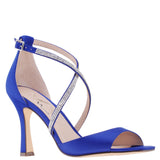 DOREAN-Womens Electric Blue Satin Dressy Sandal