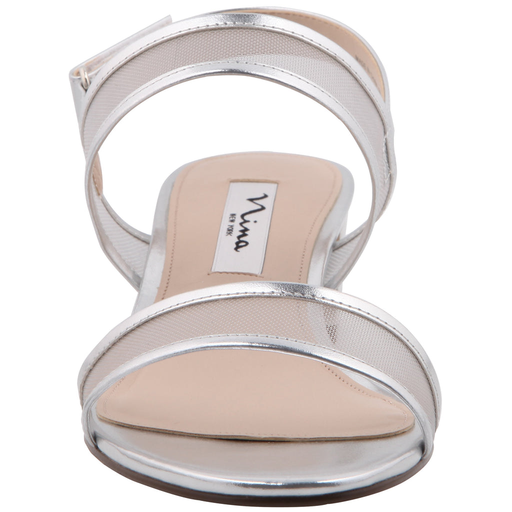 Nina Women's Ganice Block Heel Mesh Sandal Black Size 5 M