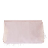 KAIDY-PEARL ROSE SATIN CLUTCH WITH FEATHER