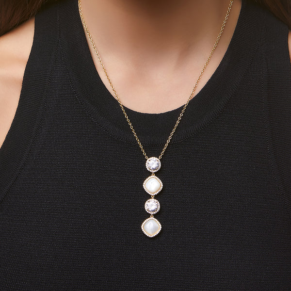 JACEY NECKLACE-GOLD/WHITE