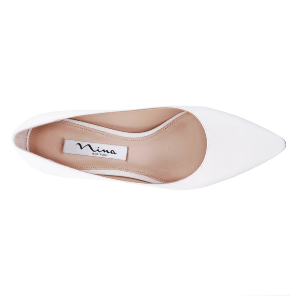 Womens Nina60 Ivory Satin Mid-heel Classic Pump | Nina Shoes