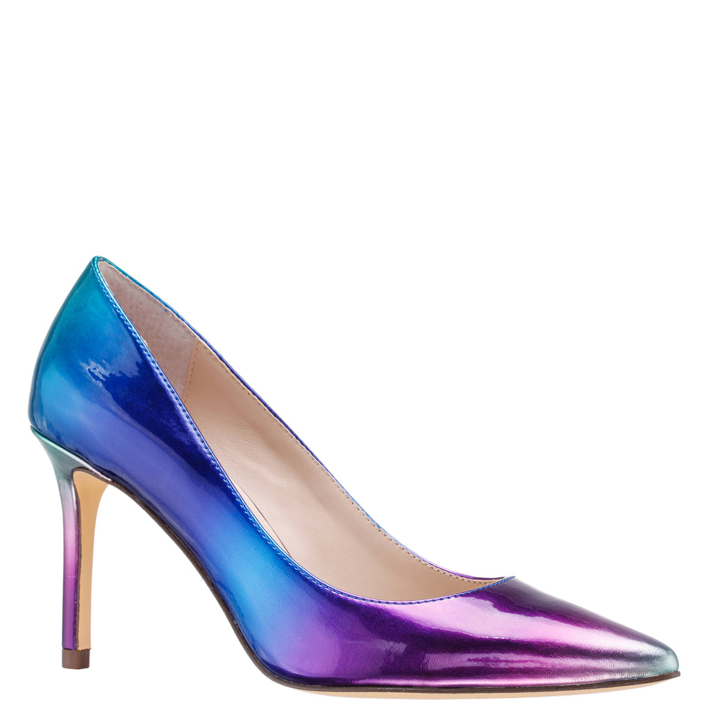 Womens Nina85 Electric Blue Ombre Patent Leatherette High-heel Classic Pump