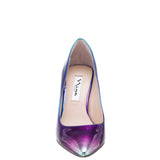NINA85-ELECTRIC BLUE  OMBRE PATENT LEATHERETTE HIGH-HEEL CLASSIC PUMP