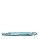 OLIVIA-AIR BLUE CRYSTAL MESH DOUBLE RING HANDLE POUCH