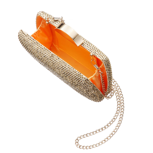PACEY-GOLD ALLOVER CRYSTAL MINAUDIERE