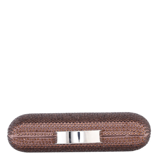 PACEY-LIGHT MOCHA ALLOVER CRYSTAL MINAUDIERE