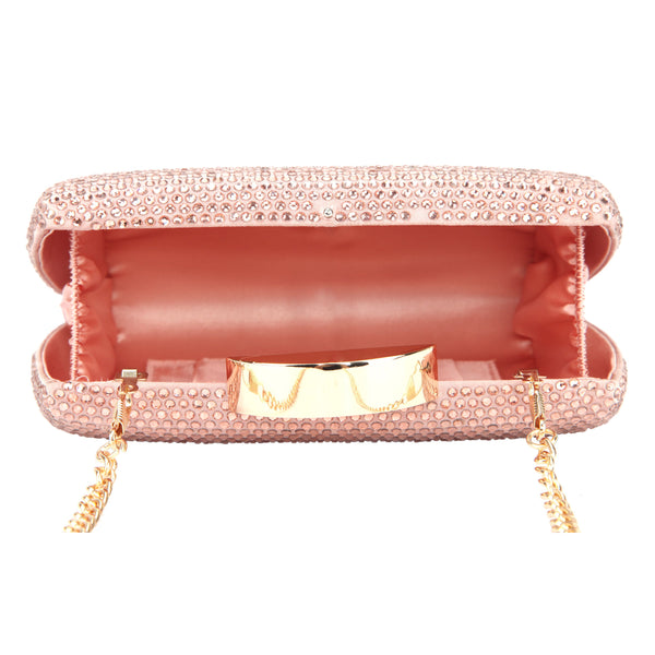 PACEY-ROSE GOLD ALLOVER CRYSTAL MINAUDIERE