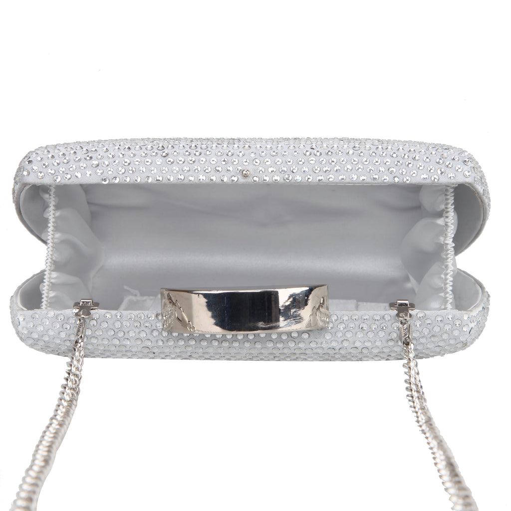 PACEY-SILVER ALLOVER CRYSTAL MINAUDIERE – Nina Shoes
