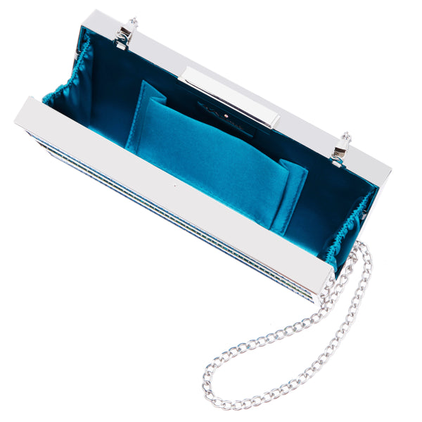 ZIONA-CIELO/LIMELIGHT COLORBLOCK CRYSTAL MINAUDIERE