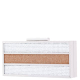 ZIONA-SILVER/GOLD COLORBLOCK CRYSTAL MINAUDIERE